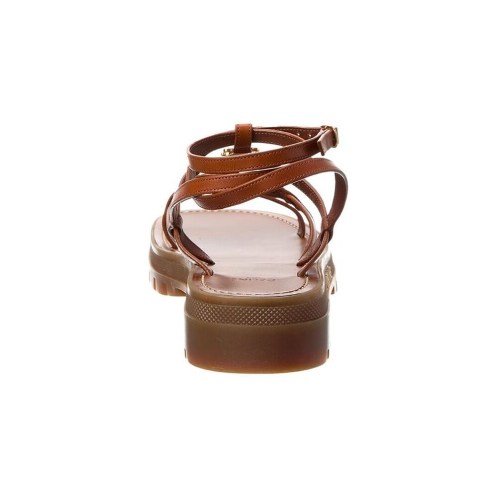 Celine Clea Strappy Leather Sandal, Brown - Picture 3 of 5